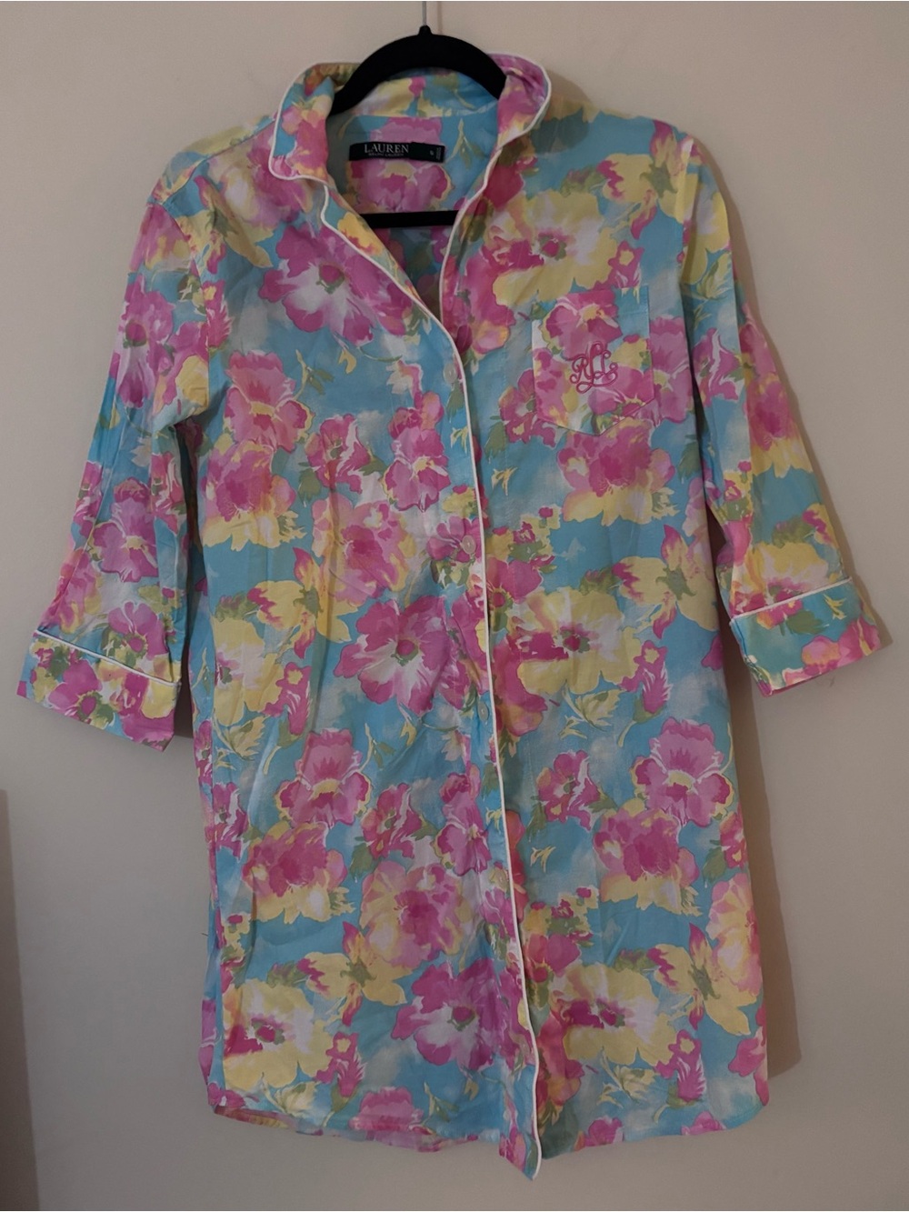 Lauren Ralph Lauren Floral Cotton Sleep Shirt Nightgown Size S Cottagecore